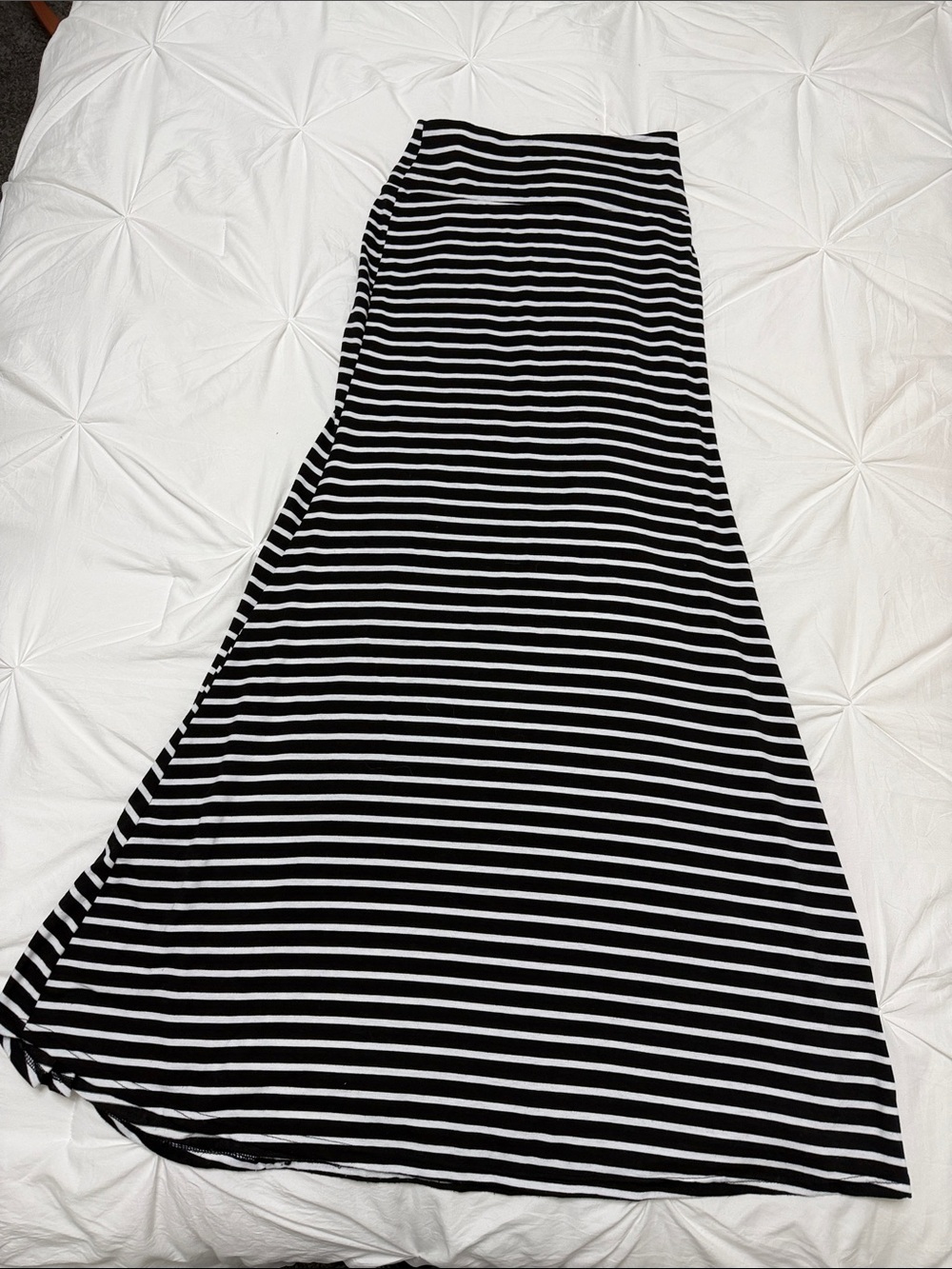 Black & White Striped Maxi Skirt